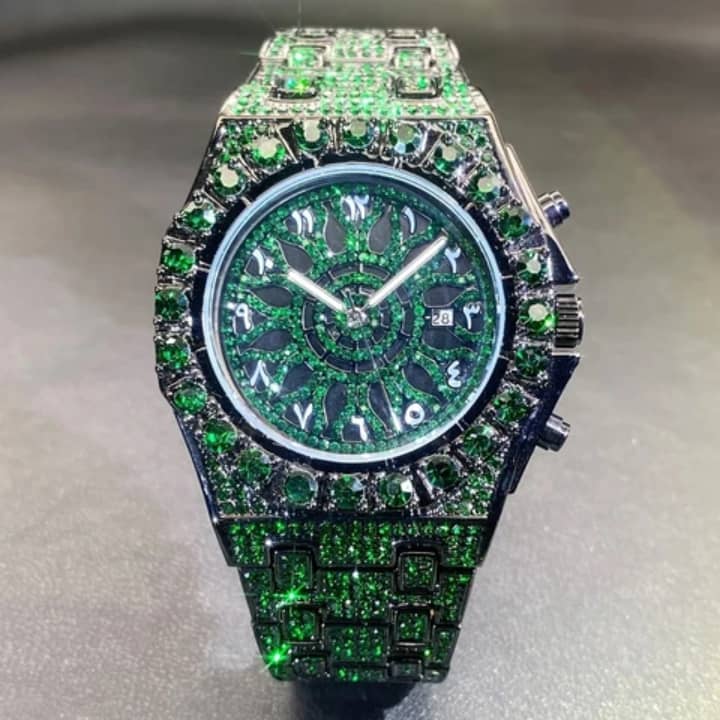 montre homme missfox luxury ice out sertie de diamants