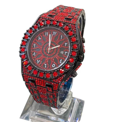 montre pour homme MISSFOX Luxury Arabic HIP HOP ICE OUT entièrement sertie de diamants,