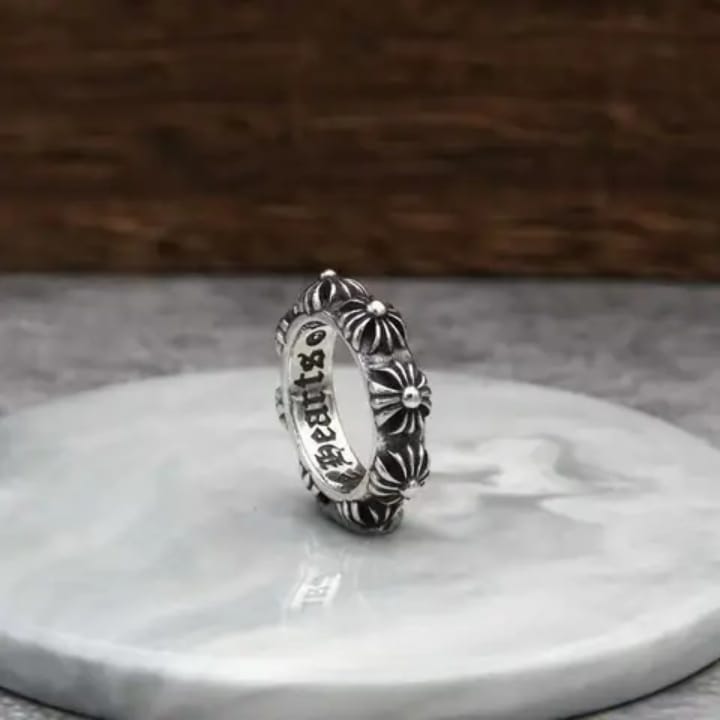 Bague Designer Croix Vintage Homme – Bague Large en Acier Inoxydable Style Luxe